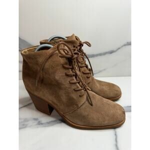 Sofft Women's Brown Suede Lace-Up Corlea Boots Sz 7.5 Zipper Victorian Witchcore